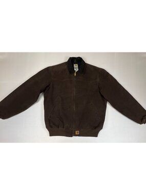 Vintage Carhartt J14 DKB Santa Fe Jacket Men's Large Tall Brown Quilted Lined